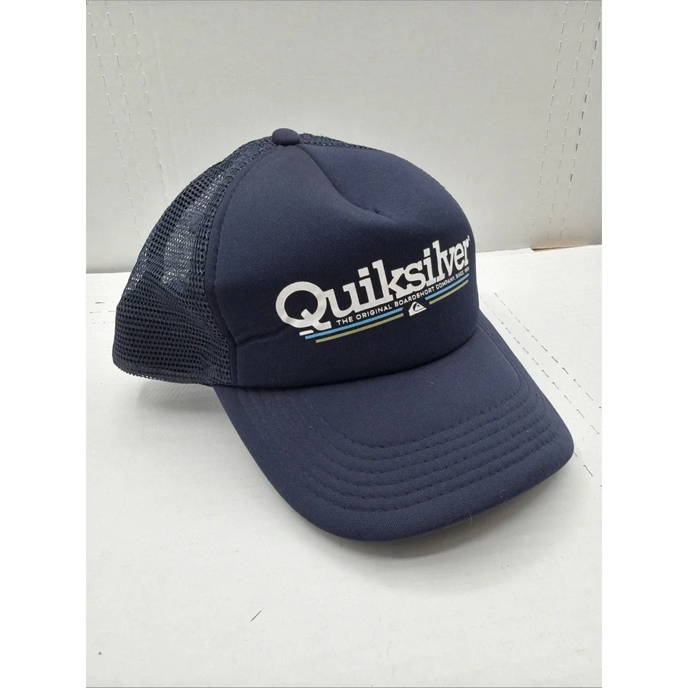 Quiksilver Trucker Cap Snapback Boys 50 cm Mesh Blue Hat Surfer Beach NWOT - Picture 4 of 12